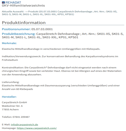 GKV Hilfsmittelverzeichnis